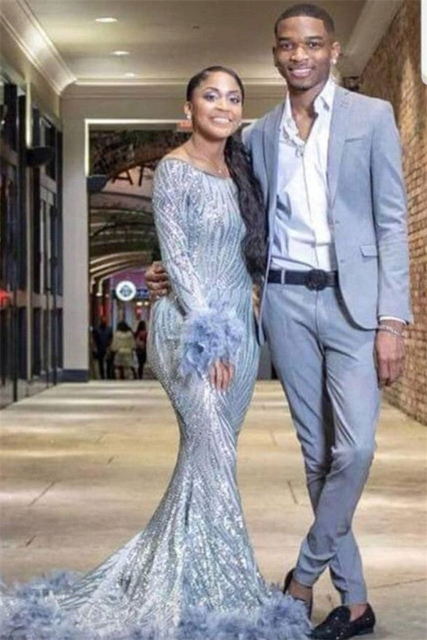 2 Pieces Classic Sky Blue Wedding Suit for Groom-BallBride