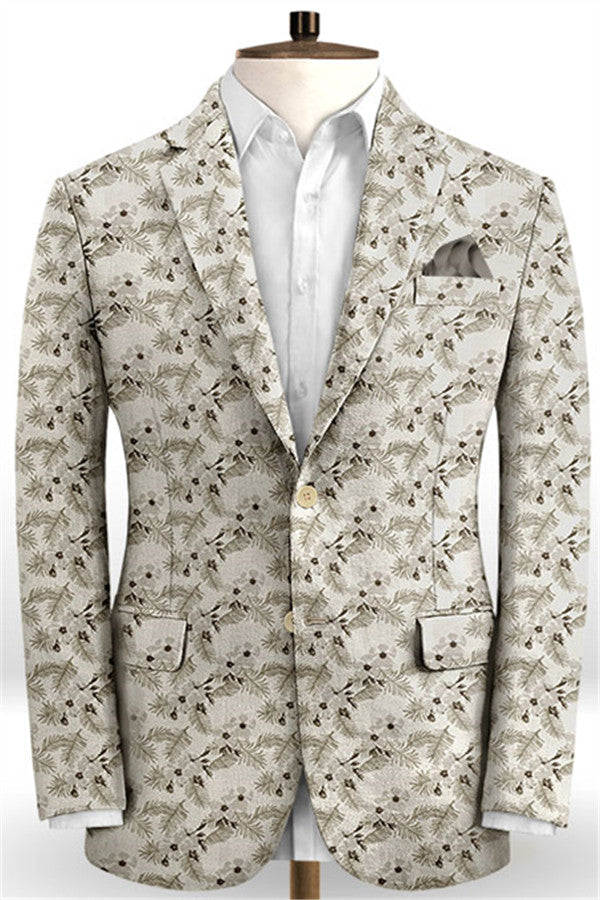 2 Pieces Handsome Flower Printed Casual Prom Outfits For Guys-BallBride