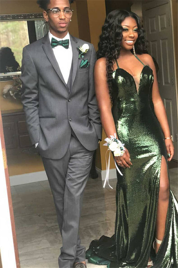 3 Pieces Classic Gray Summer Wedding Suits For Groom Online-BallBride
