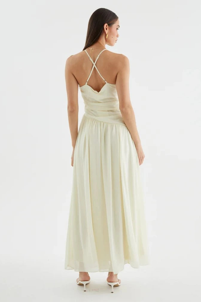 Elegant Sleeveless Chiffon Evening Dresses A-Line With Pleats Flower