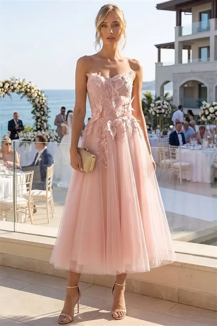Chic Dusty Rose Sweetheart Strapless Sleeveless Tulle Wedding Dresses Ankle Length With Pleats