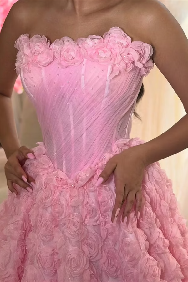 Unique Dusty Pink Strapless Sleeveless A-Line Wedding Dresses Floor Length With Pleats