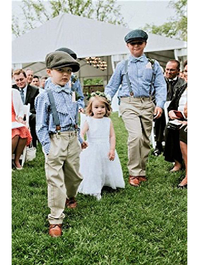 A-Line Jewel Sleeveless Flower Girl Dress with Lace and Belt-BallBride