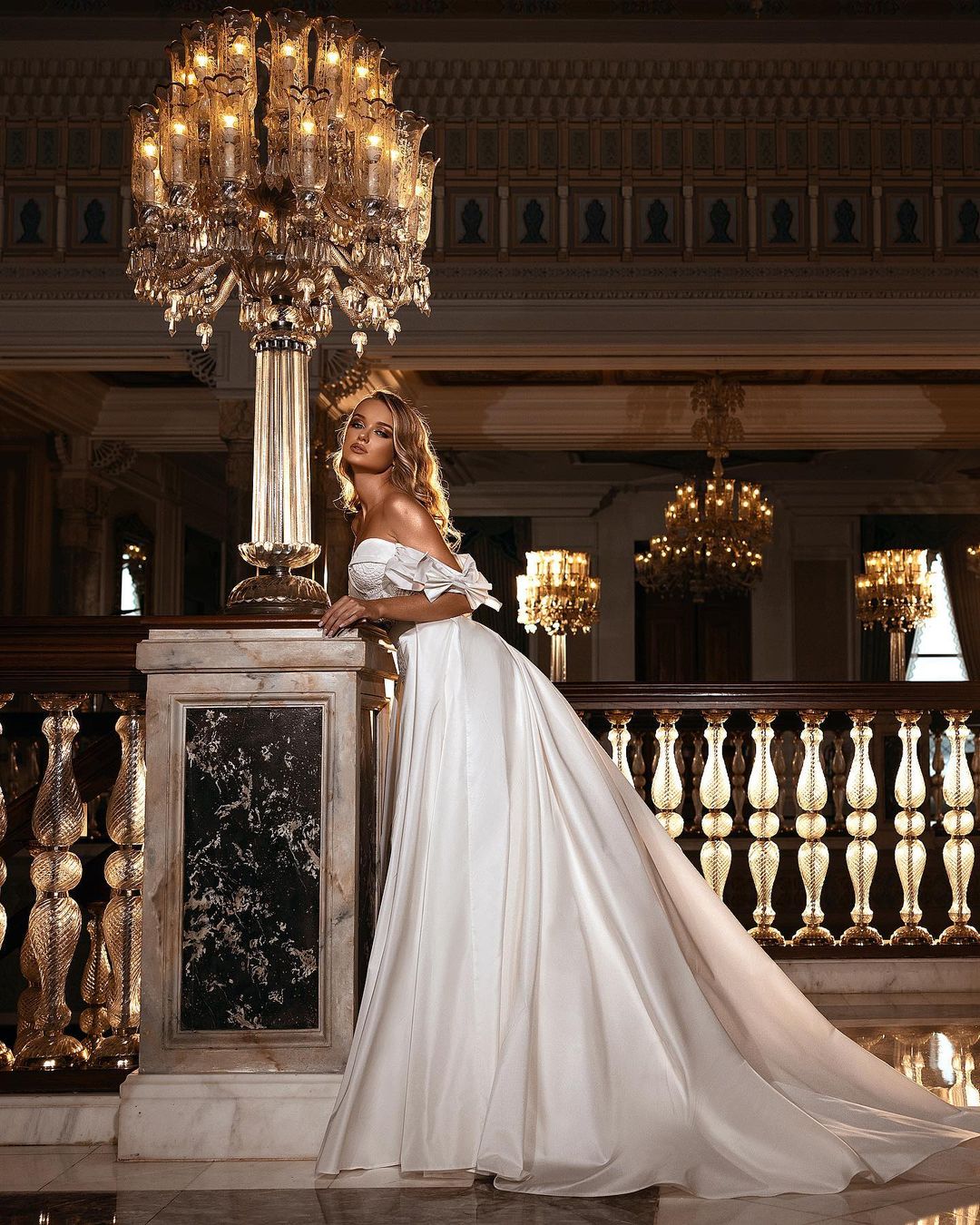 A-line Off-The-Shoulder Lace Wedding Dress with Sweetheart Appliques-BallBride