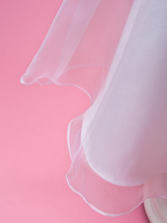 A-Line Satin Sleeveless Jewel Flower Girl Dress with Buttons-BallBride