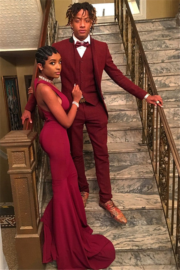 Amazing 3 Pieces Classic Red Tom Ford Suits for Prom-BallBride