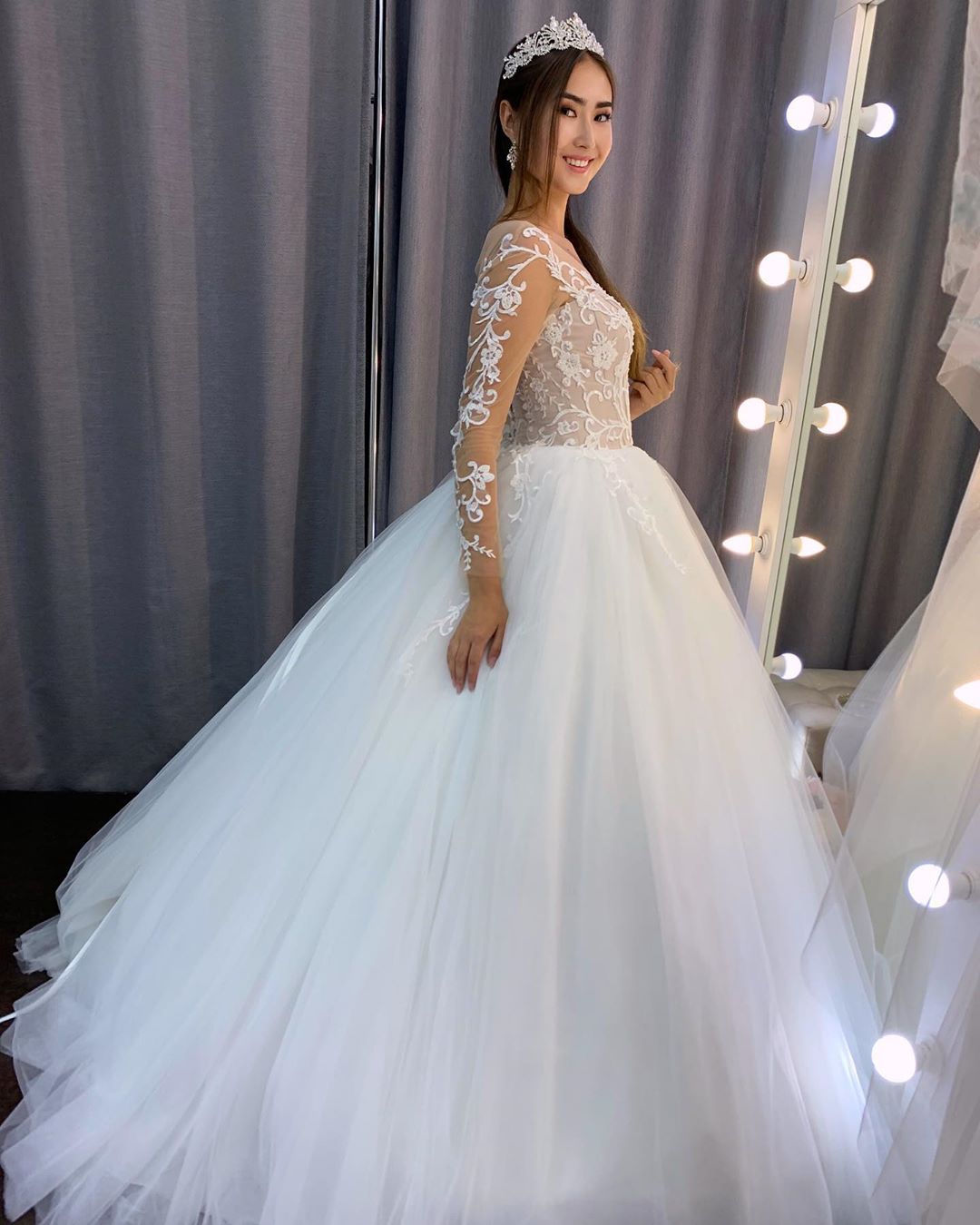 Amazing Long Sleeves Wedding Dress with Lace-BallBride