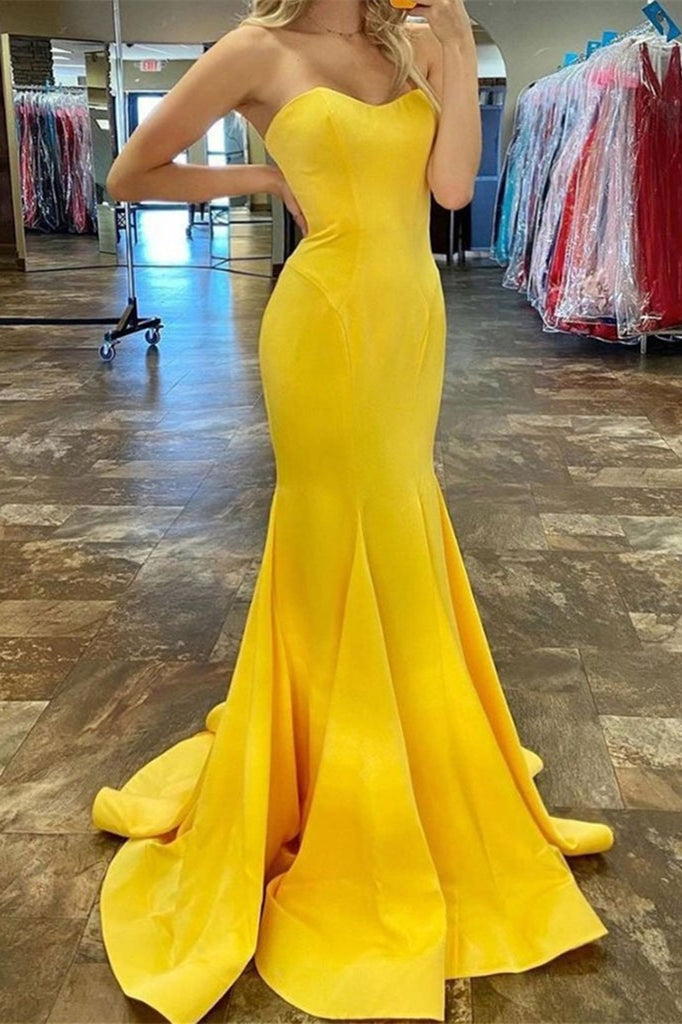 Amazing Yellow Mermaid Long Prom Dress Amazing Yellow Mermaid Long Prom Dress