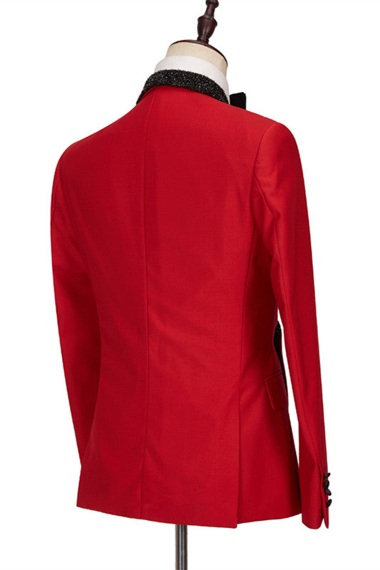 Axel Red Slim Fit Men Suits for Men with Shawl Lapel Fashion-BallBride