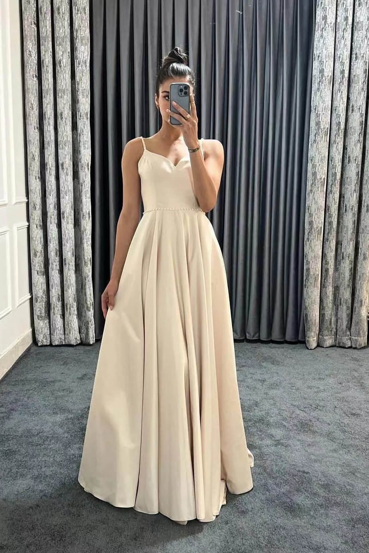 Beaded Sleeveless V-Neck Long Evening Dress on Sale-BallBride