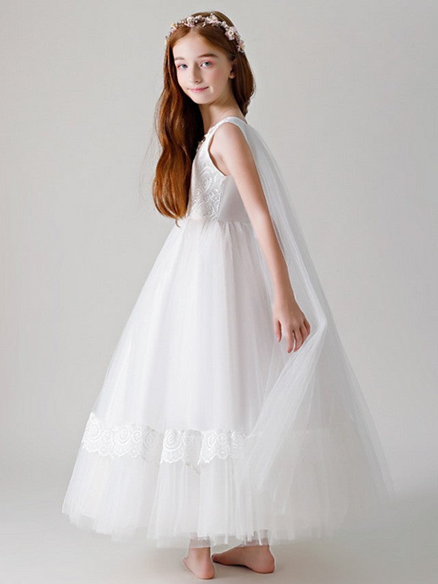 Beautiful Ball Gown Dress With Crystals Appliques For Flower Girl Ankle Length Tulle-BallBride