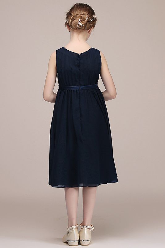 Beautiful Black Jewel Sleeveless Flower Girl Dress in Tulle-BallBride