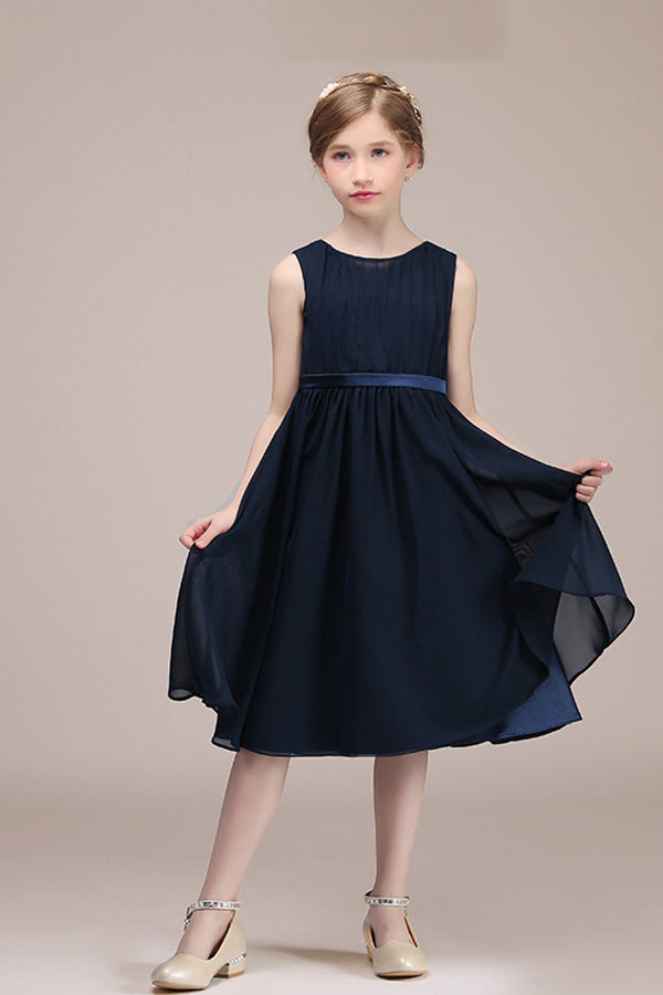 Beautiful Black Jewel Sleeveless Flower Girl Dress in Tulle-BallBride