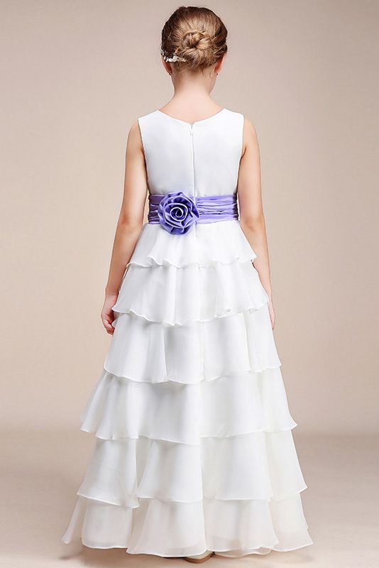 Beautiful Jewel Ankle Length Flower Girl Dress-BallBride