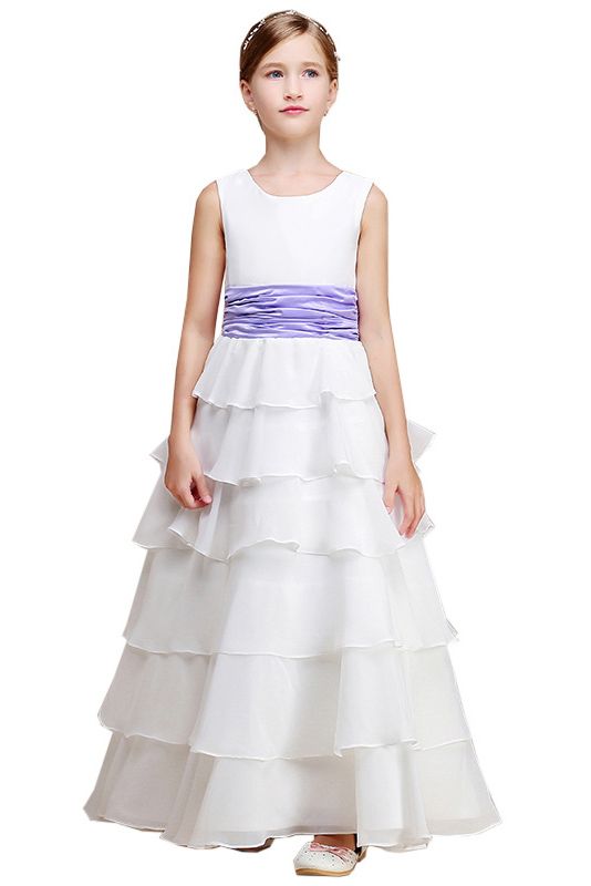 Beautiful Jewel Ankle Length Flower Girl Dress-BallBride