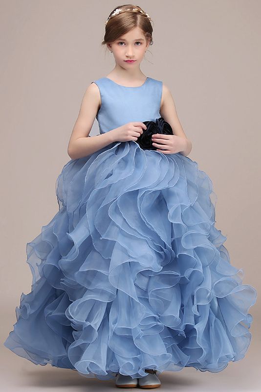 Beautiful Jewel Knee Length Flower Girl Dress-BallBride