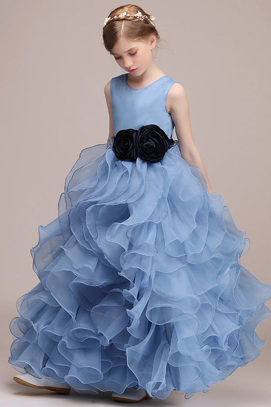 Beautiful Jewel Knee Length Flower Girl Dress-BallBride