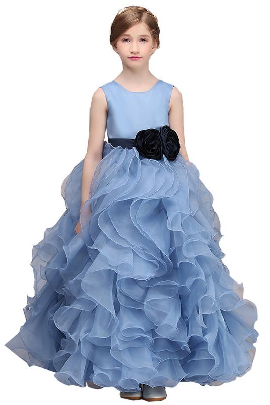 Beautiful Jewel Knee Length Flower Girl Dress-BallBride