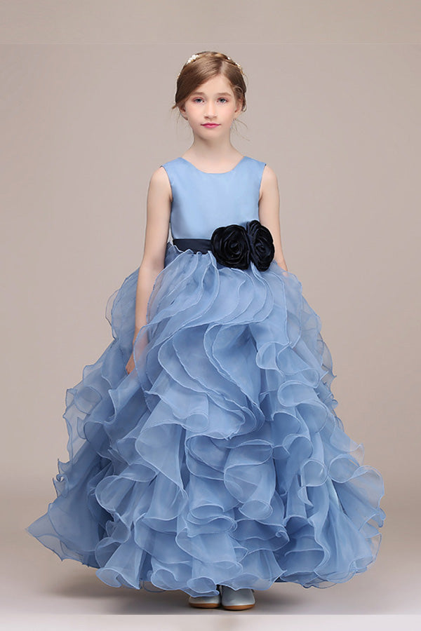 Beautiful Jewel Knee Length Flower Girl Dress-BallBride