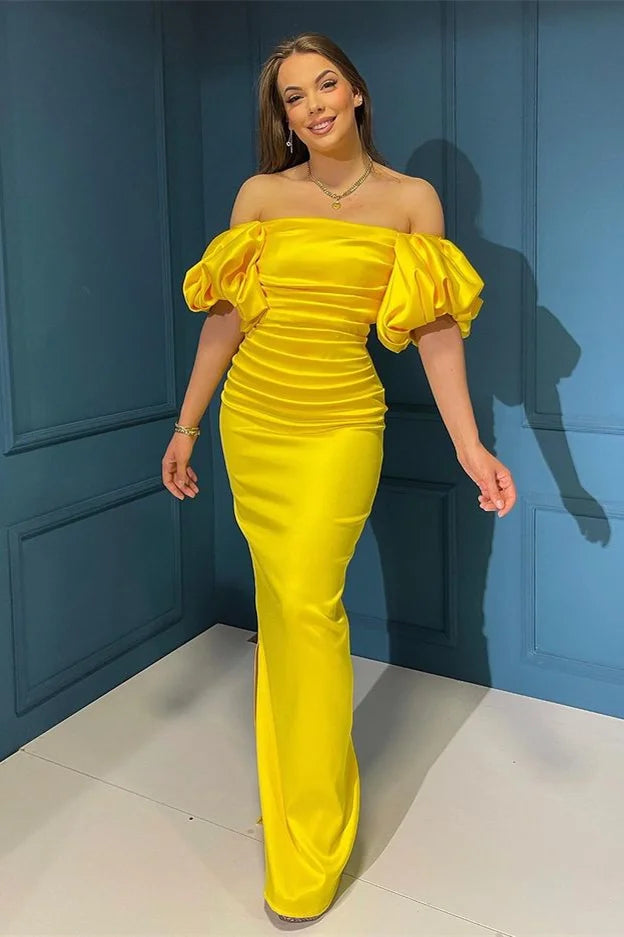 Beautiful Off-the-Shoulder Mermaid Evening Dress Long Short Sleeve-BallBride