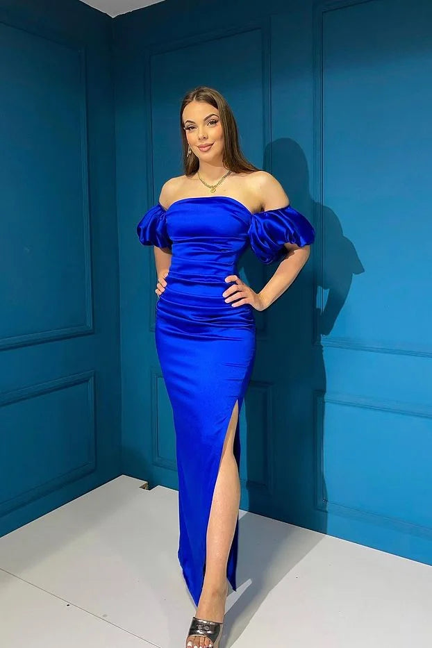 Beautiful Off-the-Shoulder Mermaid Evening Dress Long Short Sleeve-BallBride