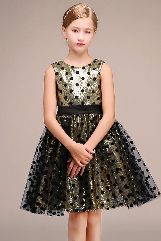 Beautiful Sleeveless Jewel Flower Girl Dress with Tulle and Sequins-BallBride