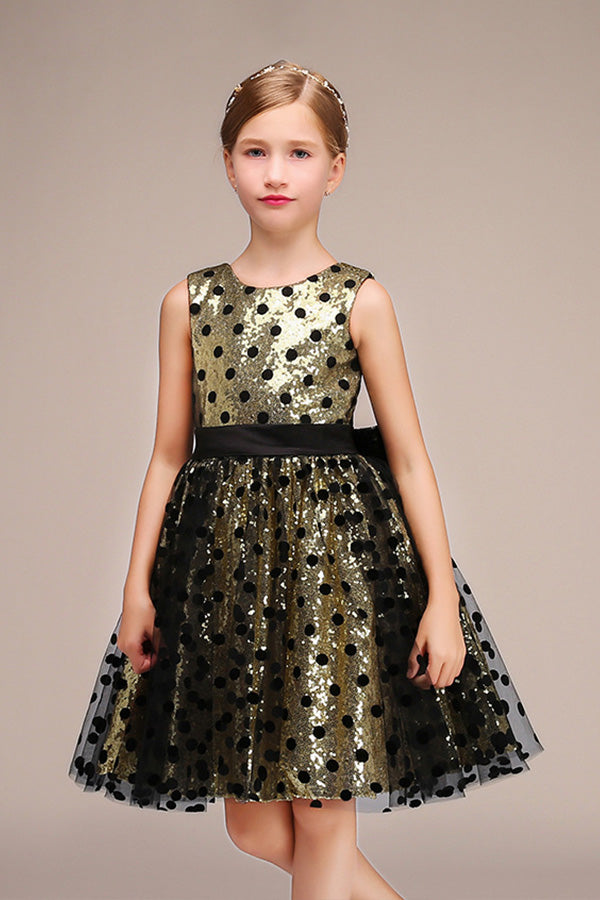 Beautiful Sleeveless Jewel Flower Girl Dress with Tulle and Sequins-BallBride
