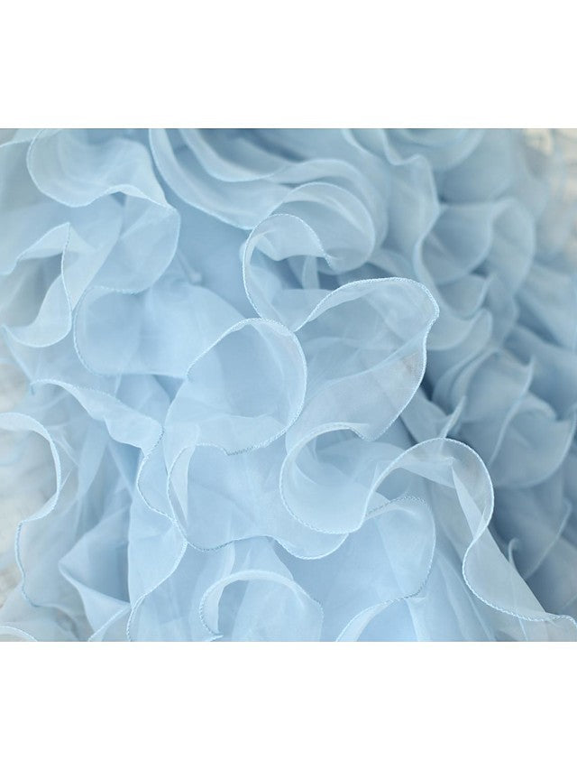 Beautiful Sleeveless Jewel Neck Floor Length Flower Girl Dresses in Organza With Sash and Ribbon Flower-BallBride