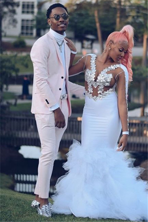 Best Fitted Pink Bespoke Wedding Suits for Groom-BallBride