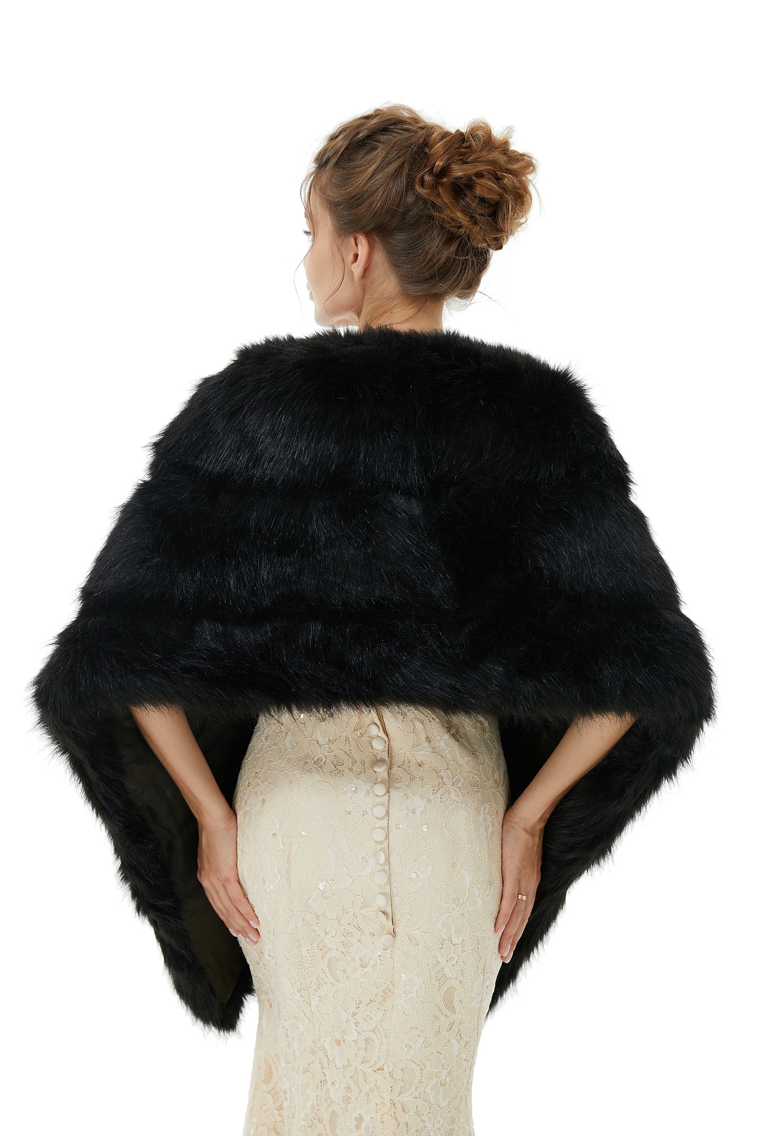 Black Faux Fur Wedding Wrap for the Perfect Bridal Look-BallBride