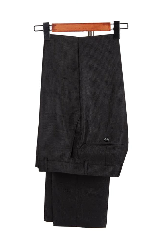 Black Men's Wedding Suit Groom Tuxedos - Classic Satin Peak Lapel Double Breasted-BallBride