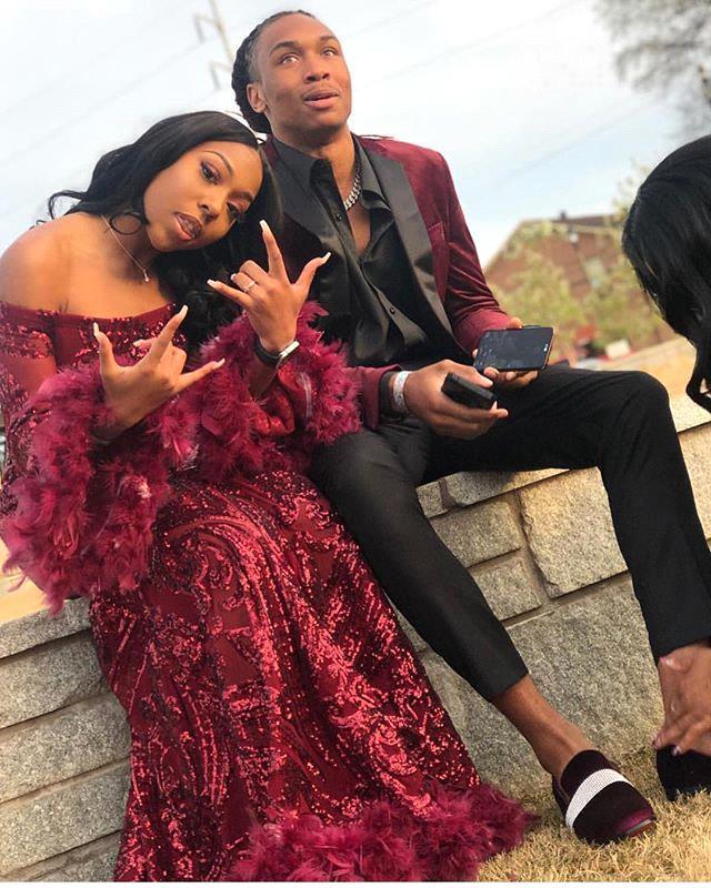 Burgundy Off Shoulder Sequins Sheath Long Sleeves Prom Dress with Feather-BallBride
