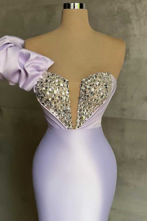 Charming Light Lilac Prom Dress with Sweetheart Neckline and Crystals-BallBride