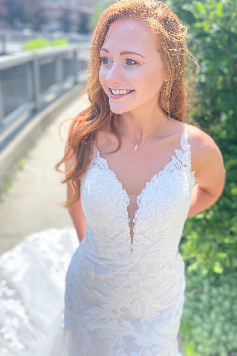 Charming Spaghetti Straps Sweetheart Open Back Mermaid Wedding Dress With Appliques Tulle Lace-BallBride