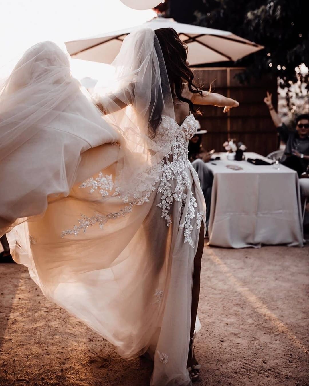 Chic Long A-line Sweetheart 3D Floral Wedding Dress with Lace Tulle-BallBride