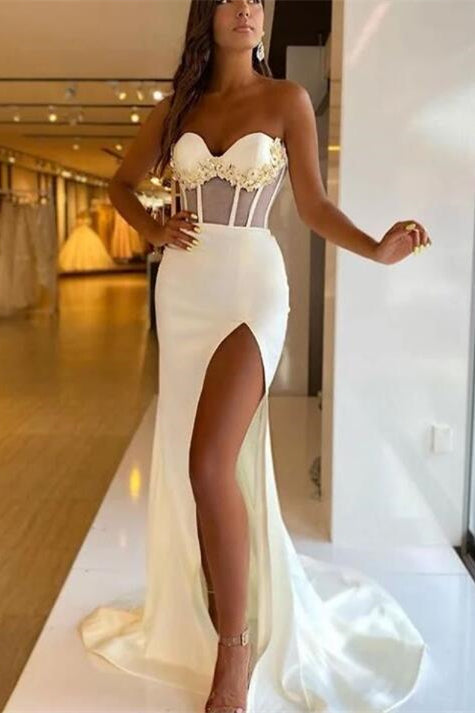 Chic Sweetheart Mermaid Evening Dress with Lace Appliques-BallBride