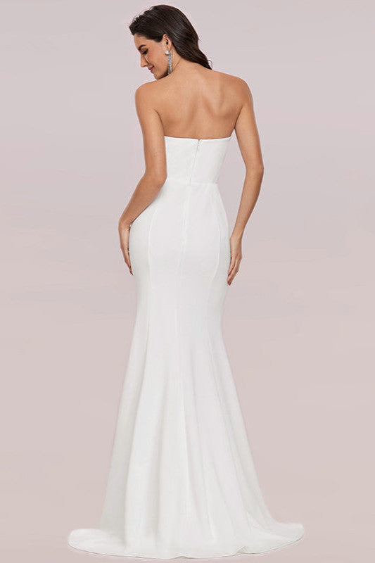 Chic Sweetheart Mermaid Long Wedding Dress-BallBride