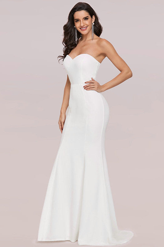 Chic Sweetheart Mermaid Long Wedding Dress-BallBride