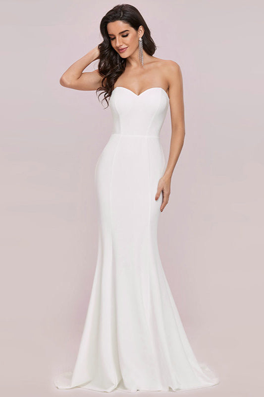 Chic Sweetheart Mermaid Long Wedding Dress-BallBride
