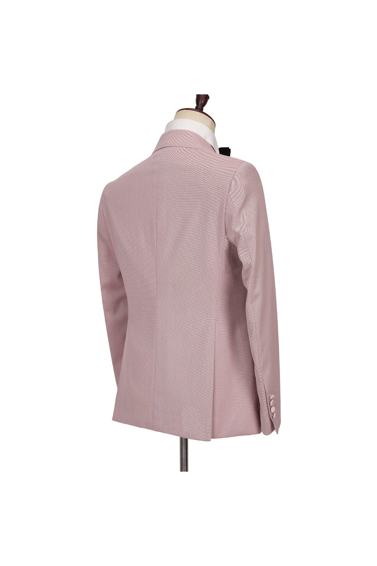 Christopher Stylish Pink Double Breasted Peaked Lapel Men Suits-BallBride