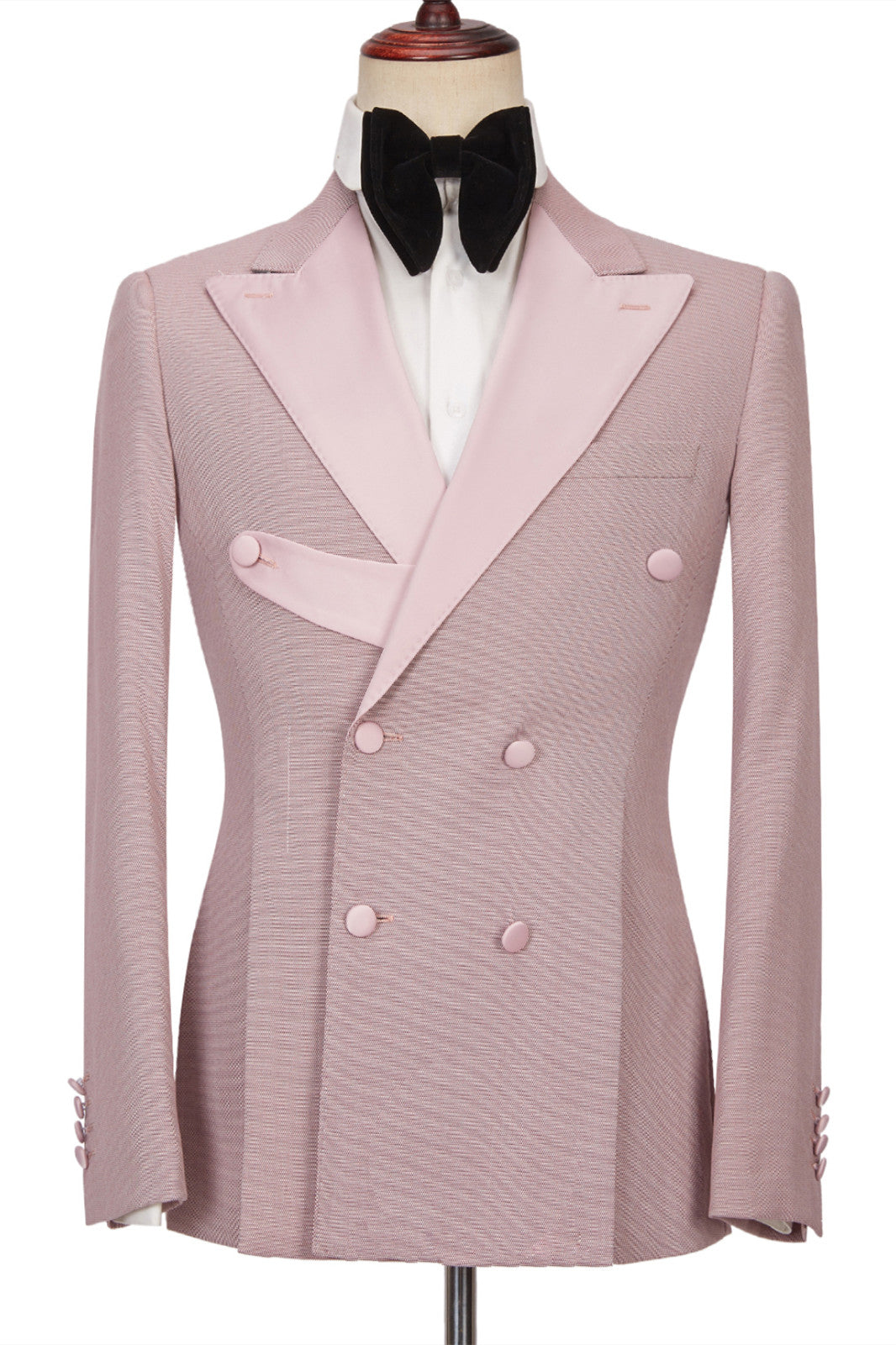 Christopher Stylish Pink Double Breasted Peaked Lapel Men Suits-BallBride
