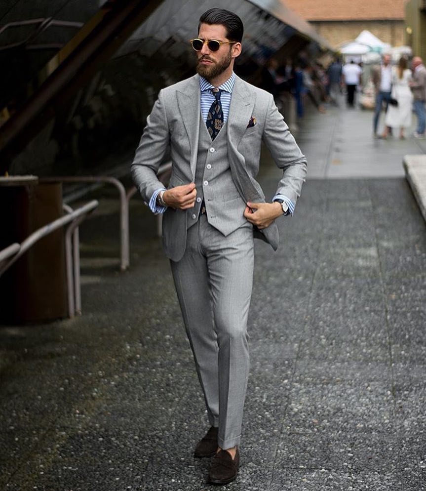 Classic Grey 3-Piece Groom Suit on Sale-BallBride