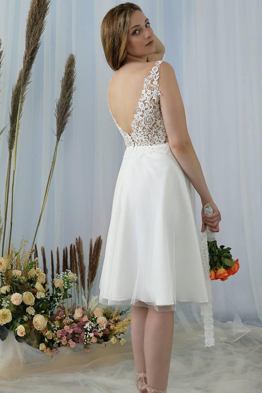 Classy A-line V-neck Wedding Dress with Lace for the Perfect Look-BallBride