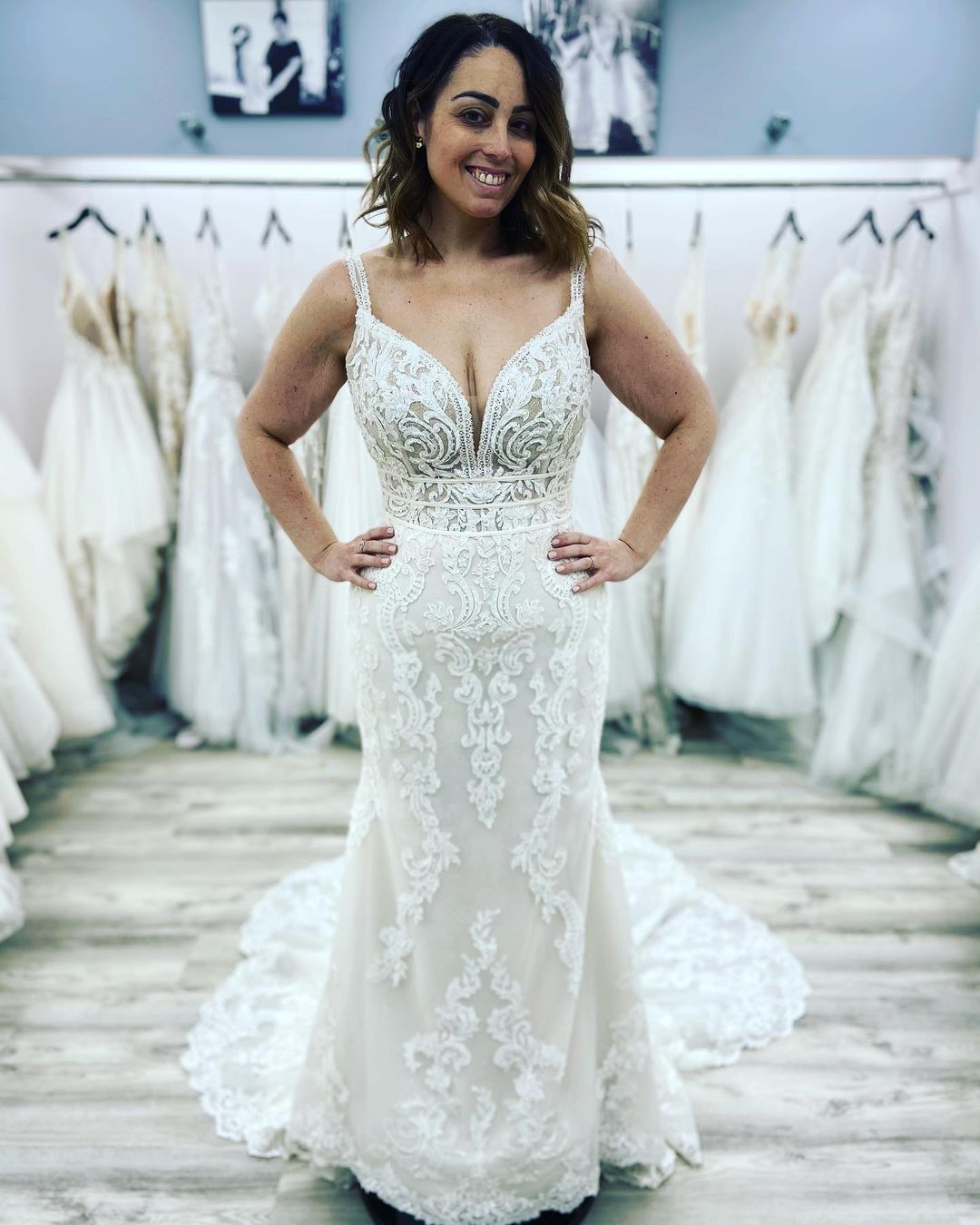 Classy Sweetheart Spaghetti Straps Lace Mermaid Wedding Dress With Appliques Floor-length-BallBride