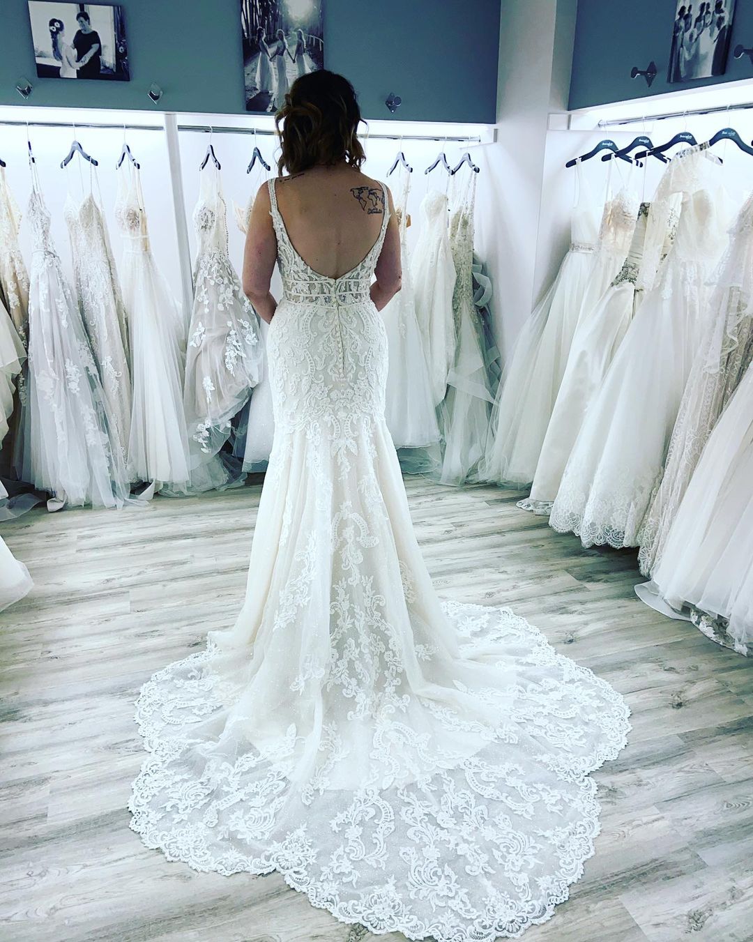 Classy Sweetheart Spaghetti Straps Lace Mermaid Wedding Dress With Appliques Floor-length-BallBride