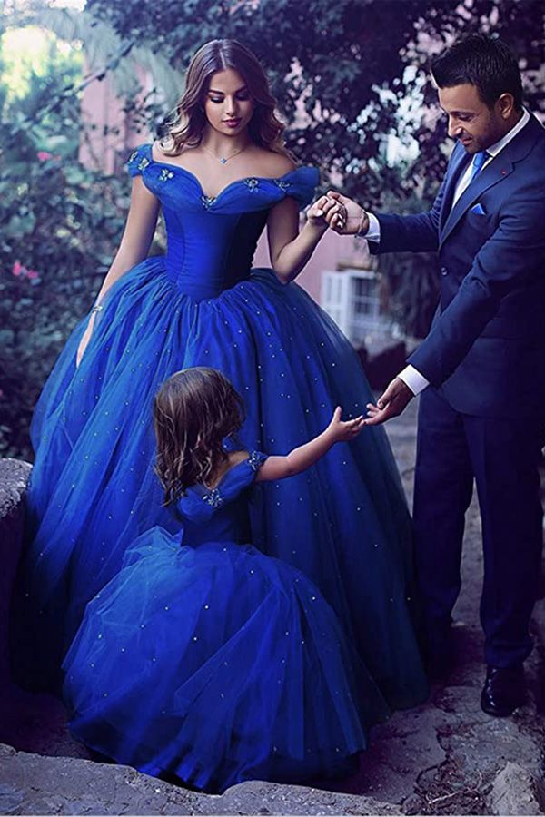 Cowl Neck Straps Ball Gown Flower Girls Dress with Tulle and Beads-BallBride