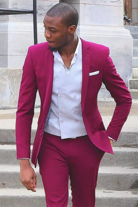 Custom Notched Lapel Wedding Suits for Men from Men's Wearhouse-BallBride