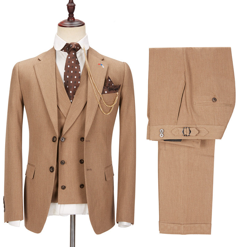 Dapper Brown Dinner Suit with Notched Lapel for Prom-BallBride