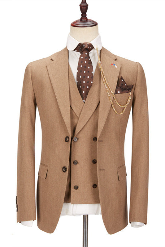 Dapper Brown Dinner Suit with Notched Lapel for Prom-BallBride