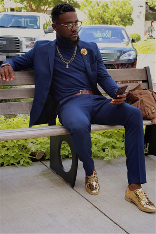 Dark Navy 2 Pieces Best Wedding Suits for Groom-BallBride